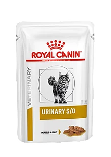 Корм влажный диетический Royal Canin Urinary S/O для кошек (кусочки в соусе) 85гр.