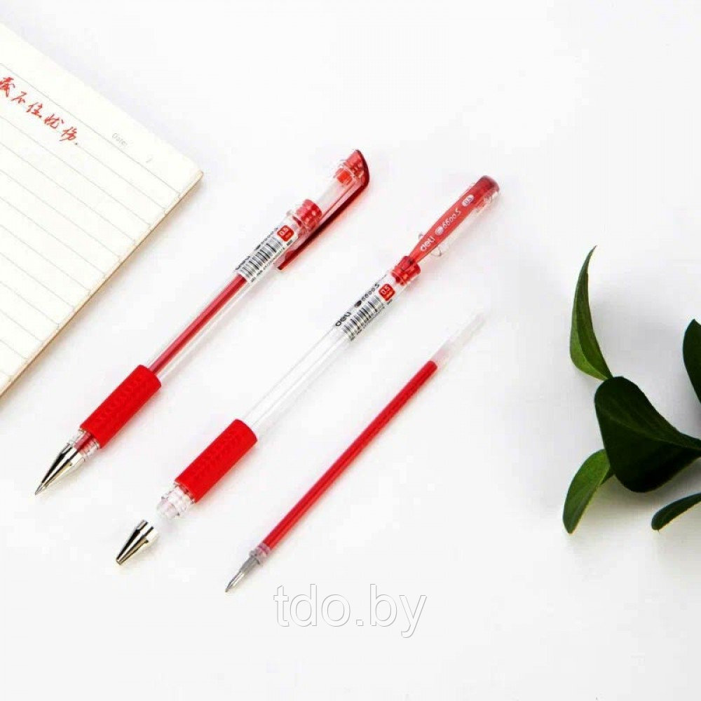 Ручка гелевая Deli Daily, линия 0,5мм, красная, 12 штук - фото 6 - id-p224285488