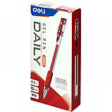 Ручка гелевая Deli Daily, линия 0,5мм, красная, 12 штук, фото 5