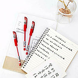 Ручка гелевая Deli Daily, линия 0,5мм, красная, 12 штук, фото 7
