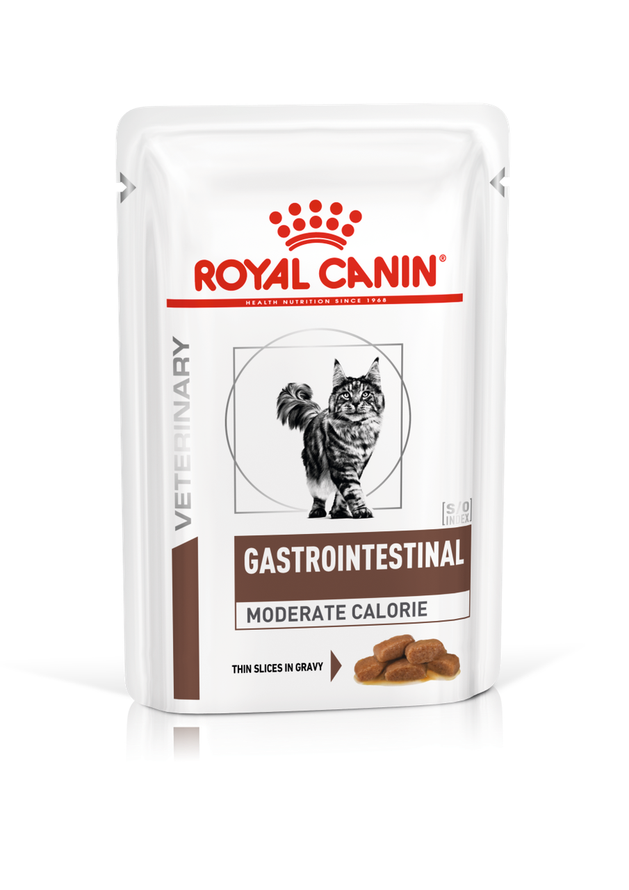 Влажный корм-диета Royal Canin Gastrointestinal Moderate Calorie для взрослых кошек (в соусе) 85гр.