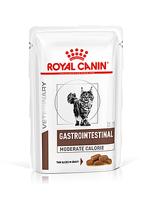 Влажный корм-диета Royal Canin Gastrointestinal Moderate Calorie для взрослых кошек (в соусе) 85гр.