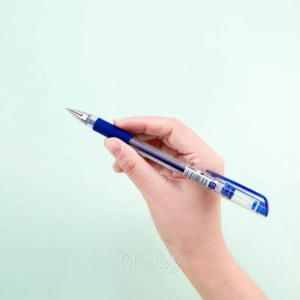 Ручка гелевая Deli Daily, линия 0,5мм, синяя, 12 штук - фото 8 - id-p224285491