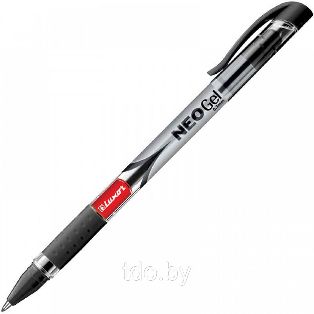 Ручка гелевая Luxor Neo Gel, линия 0,3мм, чёрная, 12 штук