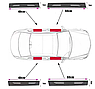 Защитные наклейки на пороги автомобиля / Накладки самоклеящиеся 4 шт. Без надписей, фото 2