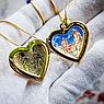 Кулон-тайник Сердце на цепочке Два сердца в золоте, фото 3