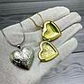Кулон-тайник Сердце на цепочке Два сердца в серебре, фото 7