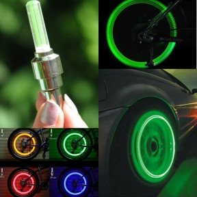 Светящиеся светодиодные колпачки на ниппель колеса (вело, мото, авто) Зеленый - фото 1 - id-p224287717