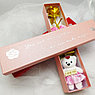 Подарочный набор из Мишки, мыльных роз и фольгированной розы / Подарок 8в1 в коробке Розовый, фото 2