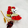 Подарочный набор из Мишки, мыльных роз и фольгированной розы / Подарок 8в1 в коробке Розовый, фото 7