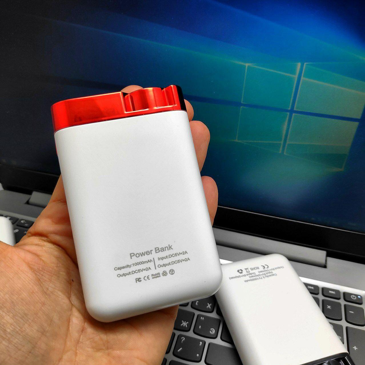 Портативное зарядное устройство Power Bank 10000 mAh / Цифровой индикатор, Micro, Type C, 2 USB-выхода, Синий - фото 5 - id-p224289240