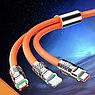 Кабель зарядный универсальный 3 в 1 BIG FAST CABLE Micro USB, Type-C, 6A, 120 W Оранжевый, фото 7