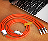 Кабель зарядный универсальный 3 в 1 BIG FAST CABLE Micro USB, Type-C, 6A, 120 W Оранжевый, фото 10