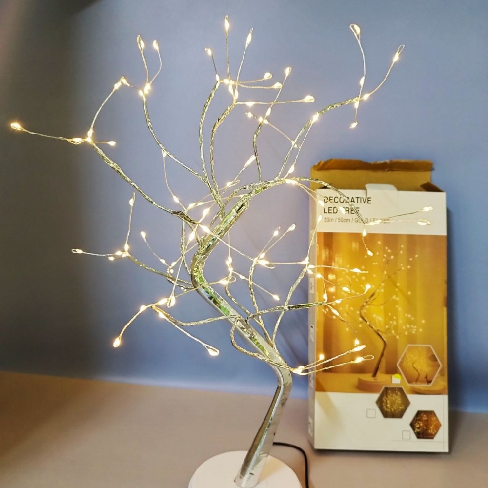 Декоративный светильник дерево Decorative led tree 50 см, 108 светодиодов (питание USB или батарейки) - фото 3 - id-p224286585
