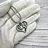 Парная подвеска Сердце на цепочках (2 цепочки, 2 половинки сердца) Золото - Серебро, фото 4