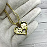 Парная подвеска Сердце на цепочках (2 цепочки, 2 половинки сердца) Золото - Серебро, фото 8