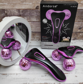 Массажер для лица и тела 3D Massager Andorse XC-301 / Роликовый массажер Фуксия