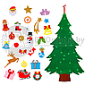 Елочка из фетра с новогодними игрушками липучками Merry Christmas, подвесная, 93 х 65 см Декор С, фото 10