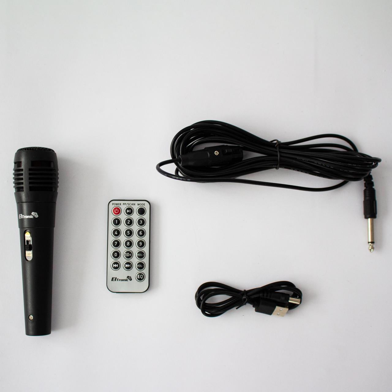 Портативная беспроводная bluetooth колонка Eltronic CRAZY BOX 100 Watts арт. 20-30 с проводным микрофоном и - фото 5 - id-p224289012