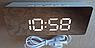 Настольные зеркальные LED-часы YQ-719 (часы, будильник, термометр, календарь), фото 10