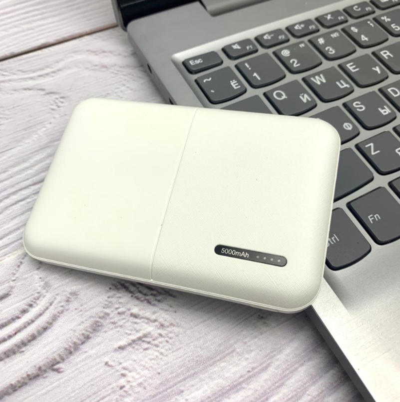 Портативное зарядное устройство Power Bank 5000mAh Kinetic, с индикатором заряда Белый