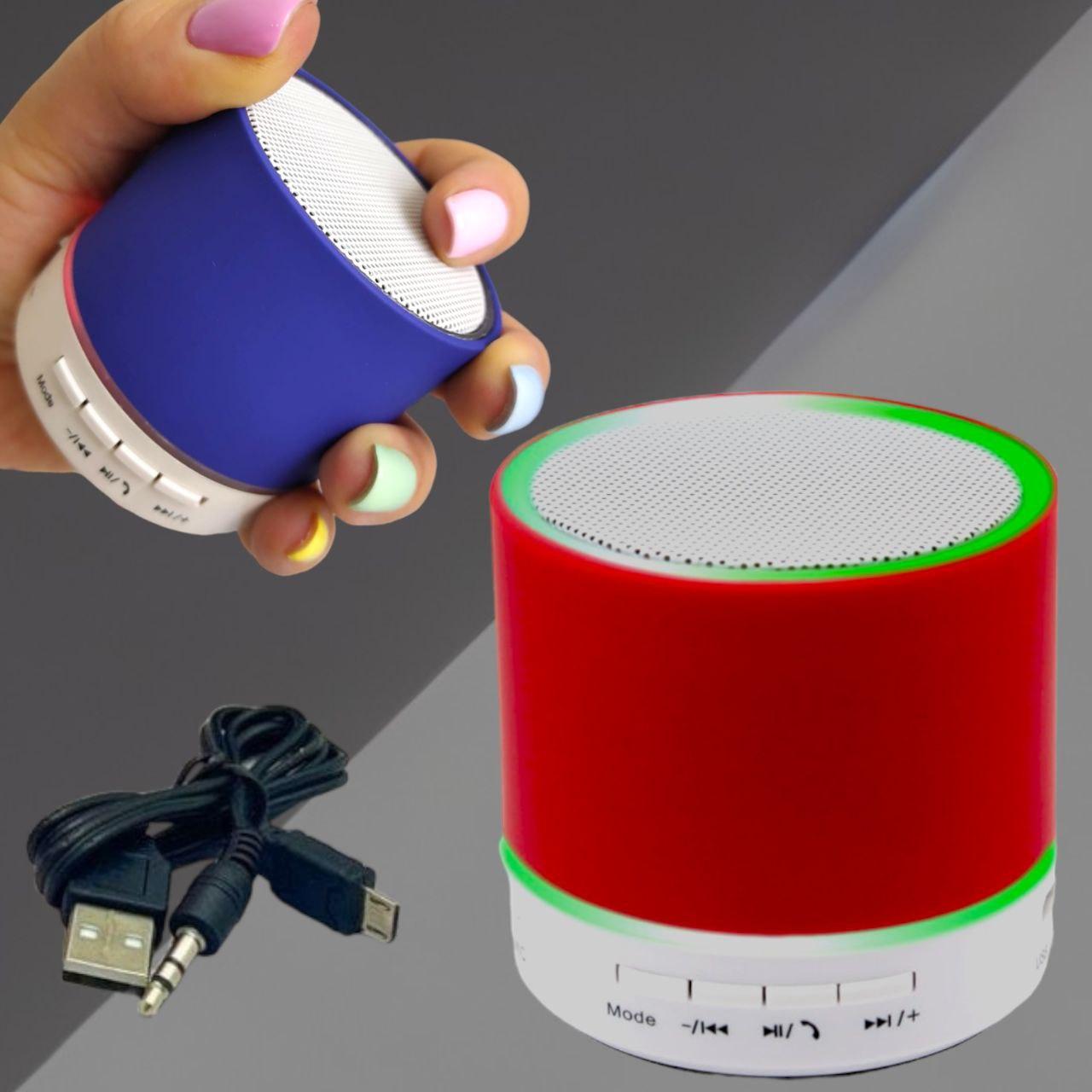 Портативная беспроводная Bluetooth колонка с подсветкой Mini speaker (TF-card, FM-radio). Красная - фото 1 - id-p224288648