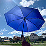 Автоматический противоштормовой зонт Конгресс Антишторм, ручка экокожа Синий, фото 10