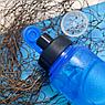 Анатомическая бутылка с клапаном Healih Fitness для воды и других напитков, 500 мл. Сито в комплекте Голубая, фото 9