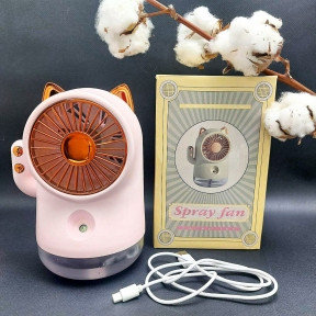 Настольный мини-вентилятор Кошка SPRAY FAN FY-80 (увлажнение и охлаждение, 3 режима обдува, USB)