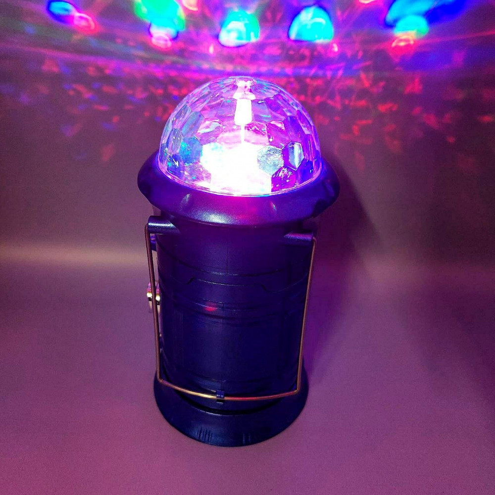 Раздвижной кемпинговый фонарь Magic Cool camping light c диско лампой LL-5801 (3 режима работы, с функцией - фото 6 - id-p224287031