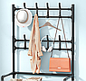 Напольная вешалка для обуви и одежды с полками и крючками New Simple floor Clothes Rack 5 ярусов 175х60х28 см., фото 8