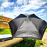 Мини - зонт карманный полуавтомат, 2 сложения, купол 95 см, 6 спиц, UPF 50 / Защита от солнца и дождя  Черный, фото 3
