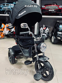 Детский велосипед Chopper CH1MB-1 (чёрный матовый) 2024 наклонный руль, обновленная родительская ручка и фара,