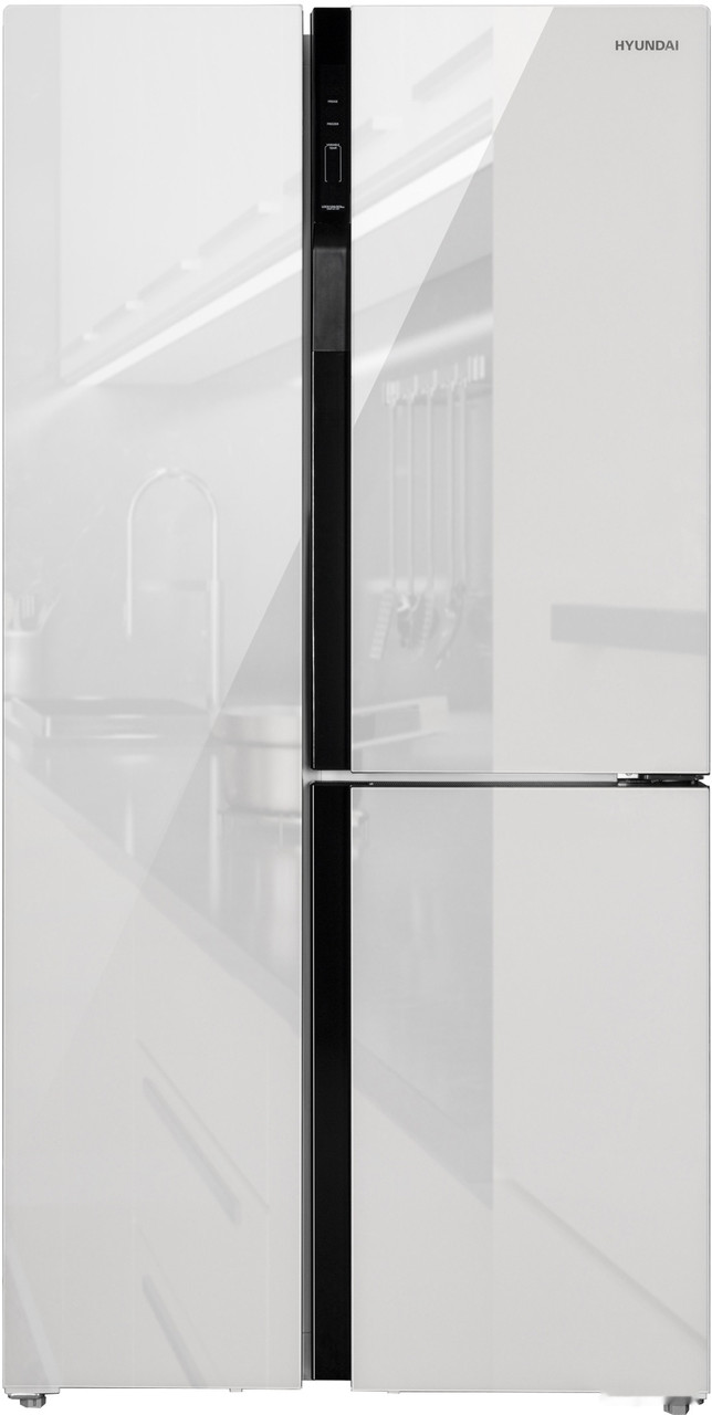 Холодильник side by side Hyundai CS6073FV (белое стекло) - фото 1 - id-p224291006