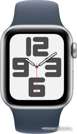 Умные часы Apple Watch SE 2 40 мм (алюминиевый корпус, серебристый/грозовой синий, спортивный силиконовый - фото 2 - id-p222622488