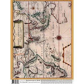 Декупажная карта Geronimo "Старая карта Индийский океан" А4, 25г/м2