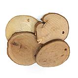 Подвески деревянные (круговые спилы - 3712) 5,5-6,5 см, упаковка 4 штуки, фото 2