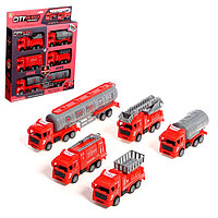 Игровой набор "Пожарная служба", 5 грузовиков в комплекте, инерция