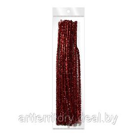 Проволока декоративная шенил, длина 30см, набор, красный (металлик)