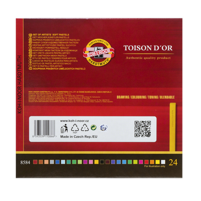 Пастель сухая художественная 24 цвета, Soft Koh-I-Noor TOISON D`OR 8584 - фото 4 - id-p224291966