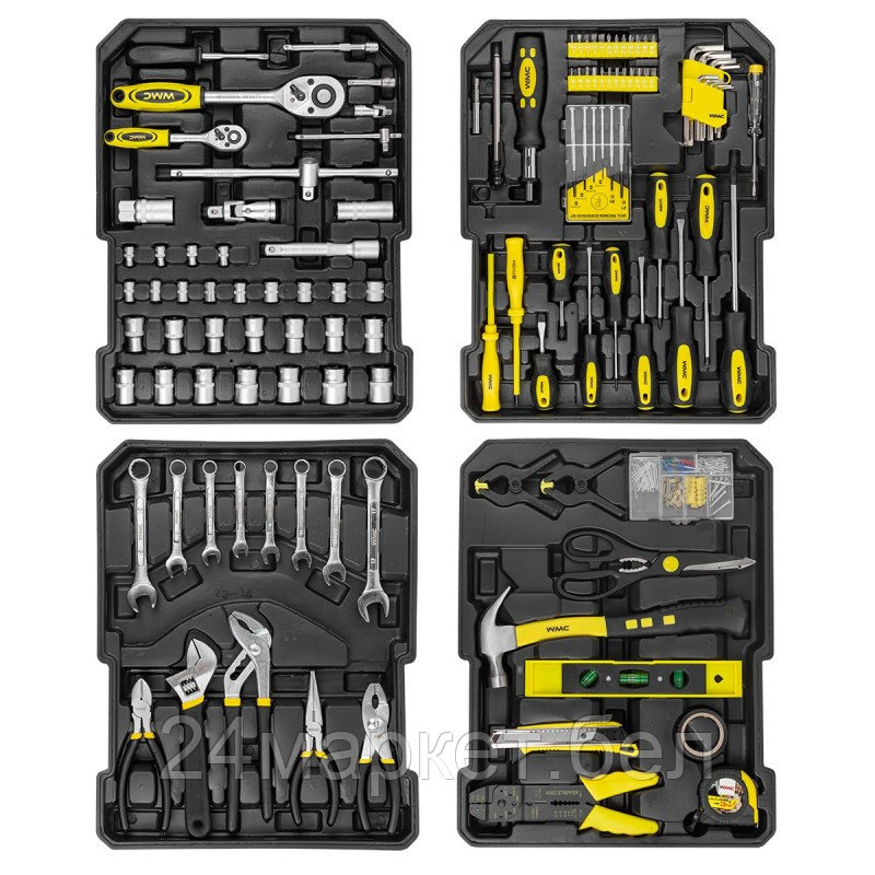 WMC-40246 WMC TOOLS Набор инструментов 246пр. 1/4'',1/2''(6гр.)(4-21мм), в алюминиевом кейсе - фото 3 - id-p224292267