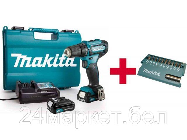 Аккум. дрель-шуруповерт MAKITA DF 333 DWAE в чем. + АКЦИЯ (набор насадок E-03084) (12.0 В, 2 акк., 2.0 А/ч - фото 1 - id-p223406781