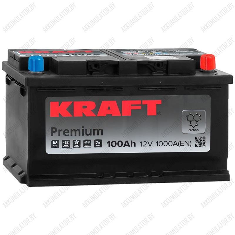 Аккумулятор Kraft Premium / 100Ah / 1000А - фото 1 - id-p224293469