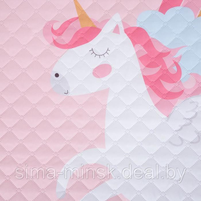 Покрывало детское и наволочка Этель 1,5 сп "Pink unicorn", 145х210 см, 40х60 см, микрофибра - фото 2 - id-p224294320