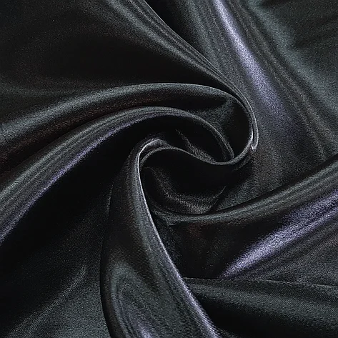 Атлас (полисатин) черный цвет, фото 2