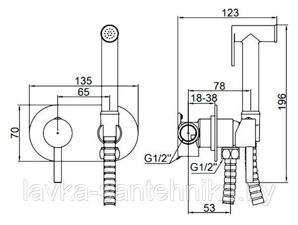 Смеситель с гигиеническим душем LEDEME L5398-5 - фото 3 - id-p146279715