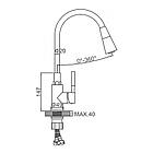 Смеситель для кухни LEDEME L74199-3 с гибким изливом (белый), фото 3