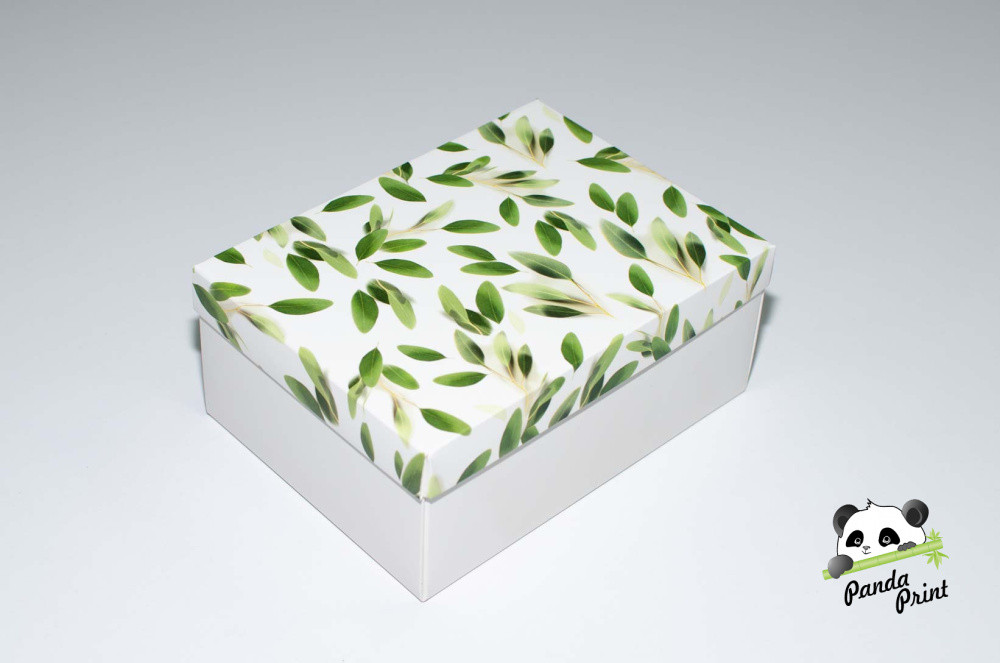 Коробка 270х190х100 Олива зеленая (белое дно)