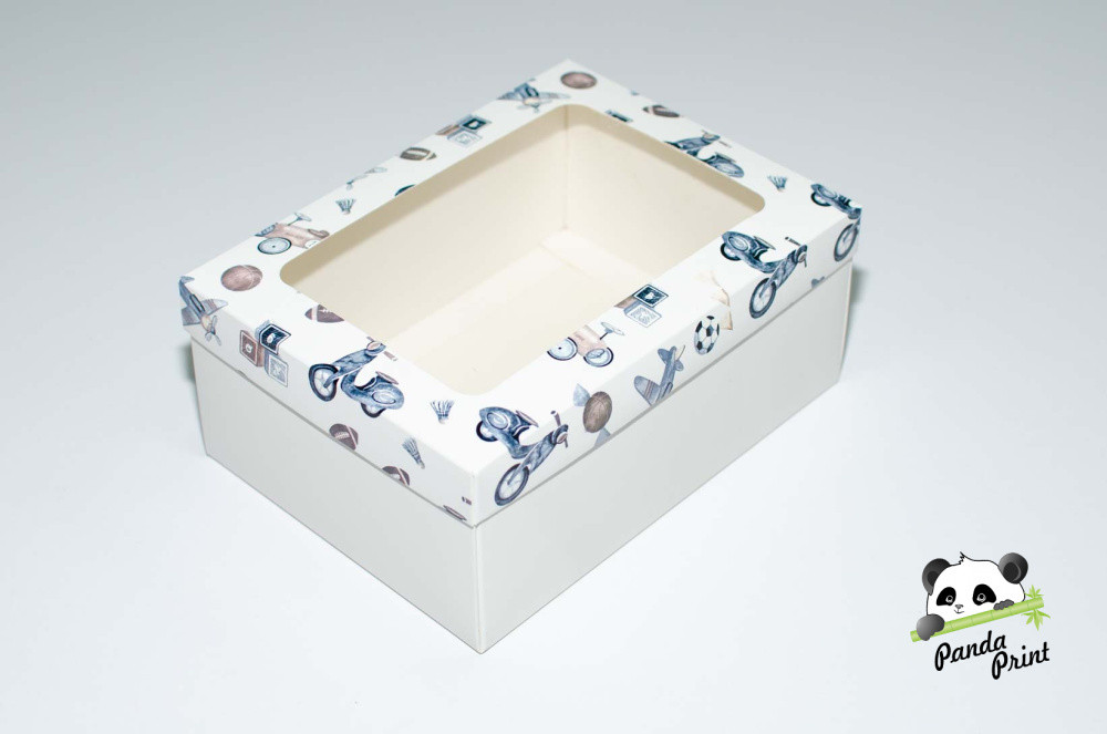 Коробка с прозрачным окном 270х190х100 Детские игрушки (белое дно) - фото 1 - id-p224136476