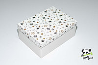 Коробка 270х190х100 Черно-золотые звезды (белое дно)